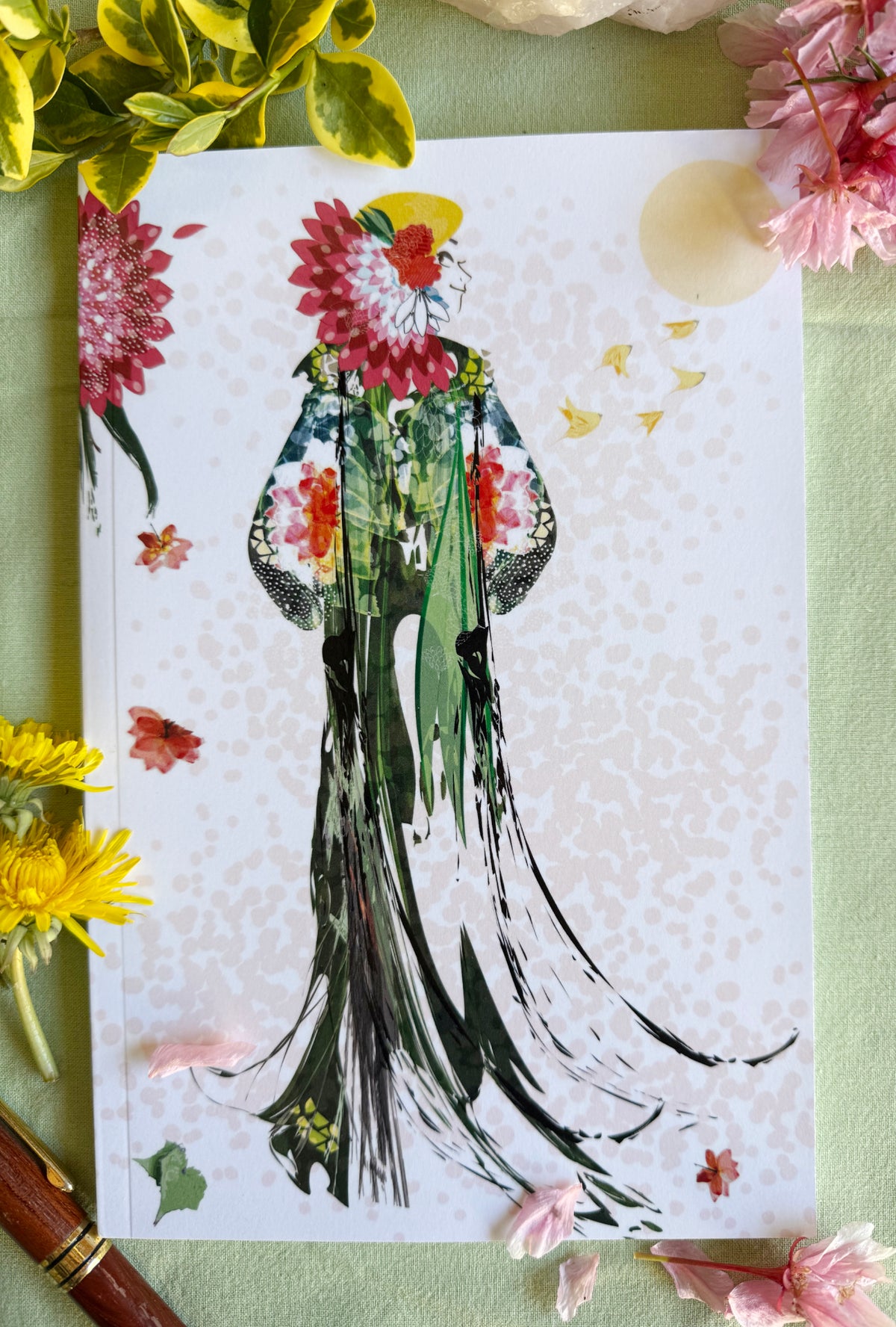 Cahier Kimono vert – collection « éclats de nature »